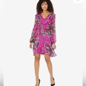 Trine Turk Saka dress. Imported, with beautiful metallic embroidery. Size L NWOT